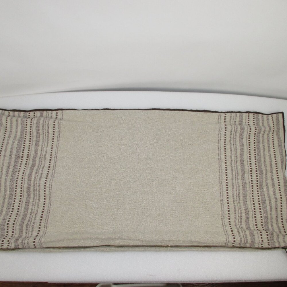 CRATE & BARREL STRIPED LINEN PILLOW COVER - Picture 3 of 14